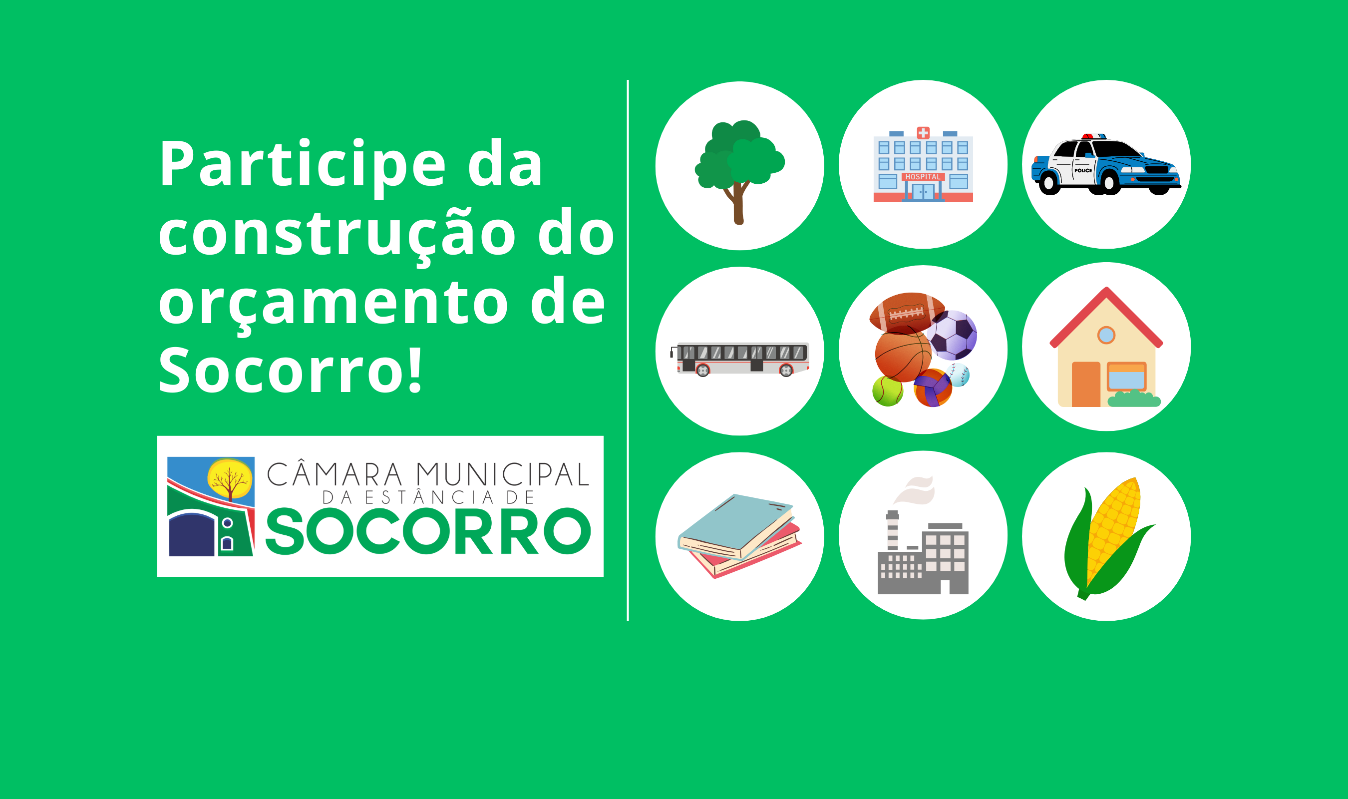 Consulta pública sobre o orçamento de Socorro para 2026.
